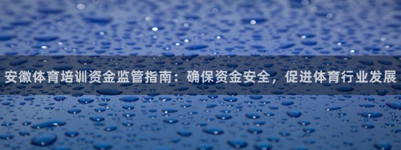 极悦娱乐游戏中心：安徽体育培训资金监管指南：确保资金